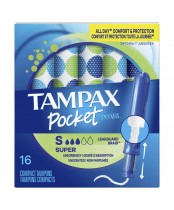 Tampax Pocket Pearl Super Absorbency Unscented Plastic Tampons